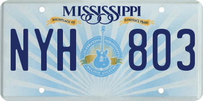MS license plate NYH803