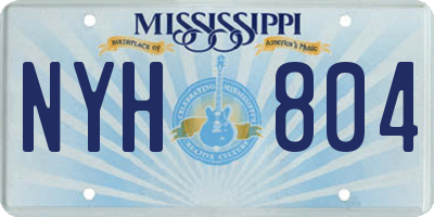 MS license plate NYH804