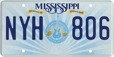 MS license plate NYH806