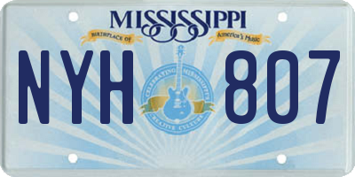 MS license plate NYH807