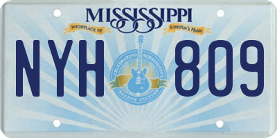 MS license plate NYH809