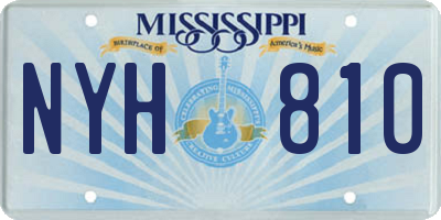 MS license plate NYH810