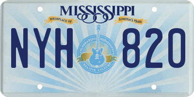 MS license plate NYH820