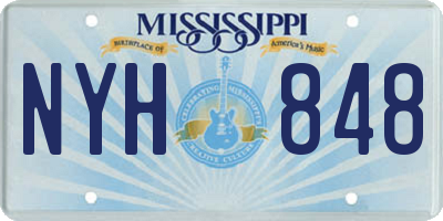 MS license plate NYH848