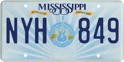 MS license plate NYH849