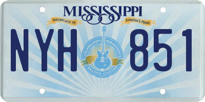 MS license plate NYH851