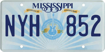 MS license plate NYH852