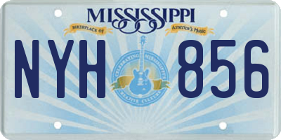 MS license plate NYH856