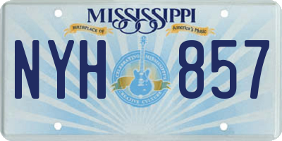 MS license plate NYH857
