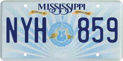 MS license plate NYH859
