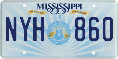 MS license plate NYH860