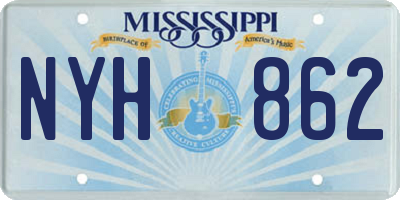 MS license plate NYH862