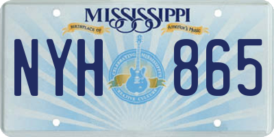MS license plate NYH865