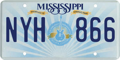 MS license plate NYH866