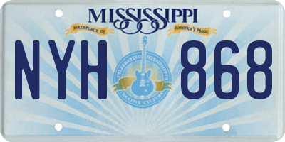 MS license plate NYH868