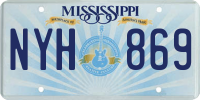 MS license plate NYH869