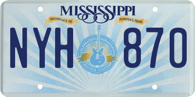 MS license plate NYH870