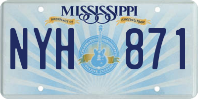MS license plate NYH871