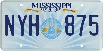 MS license plate NYH875