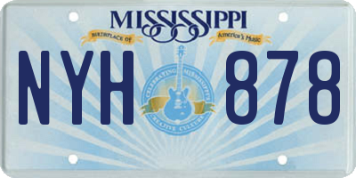 MS license plate NYH878