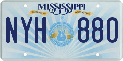 MS license plate NYH880