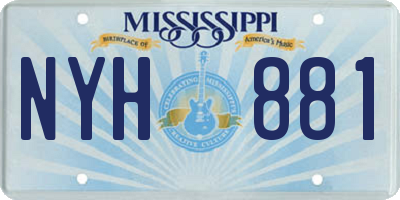 MS license plate NYH881