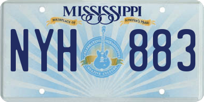 MS license plate NYH883