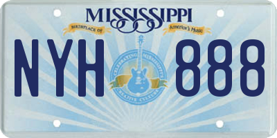 MS license plate NYH888
