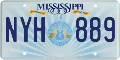 MS license plate NYH889