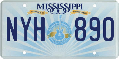 MS license plate NYH890