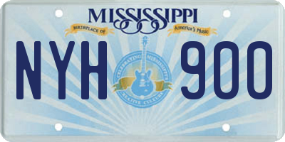 MS license plate NYH900