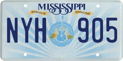 MS license plate NYH905