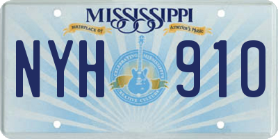 MS license plate NYH910