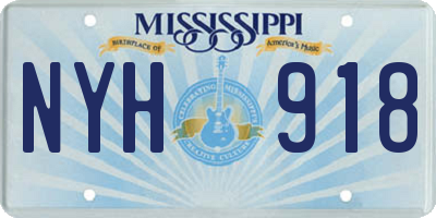 MS license plate NYH918