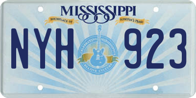 MS license plate NYH923