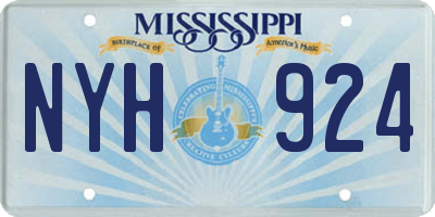 MS license plate NYH924