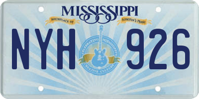 MS license plate NYH926