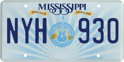 MS license plate NYH930