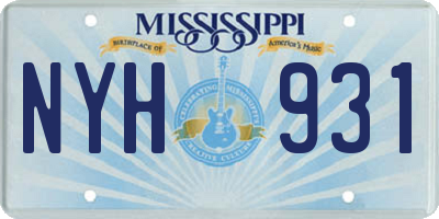 MS license plate NYH931