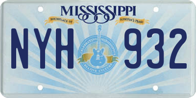 MS license plate NYH932