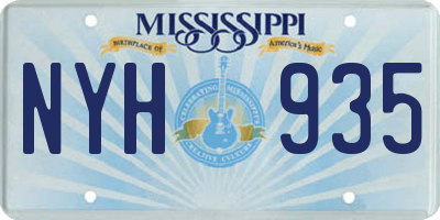 MS license plate NYH935