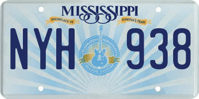 MS license plate NYH938