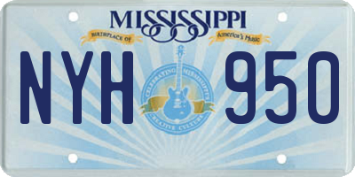MS license plate NYH950