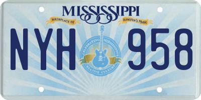 MS license plate NYH958