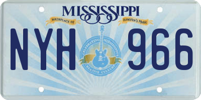 MS license plate NYH966