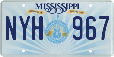 MS license plate NYH967