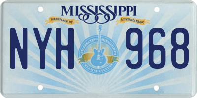 MS license plate NYH968