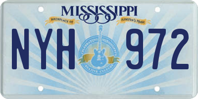 MS license plate NYH972