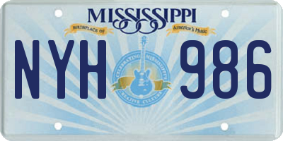 MS license plate NYH986