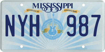 MS license plate NYH987